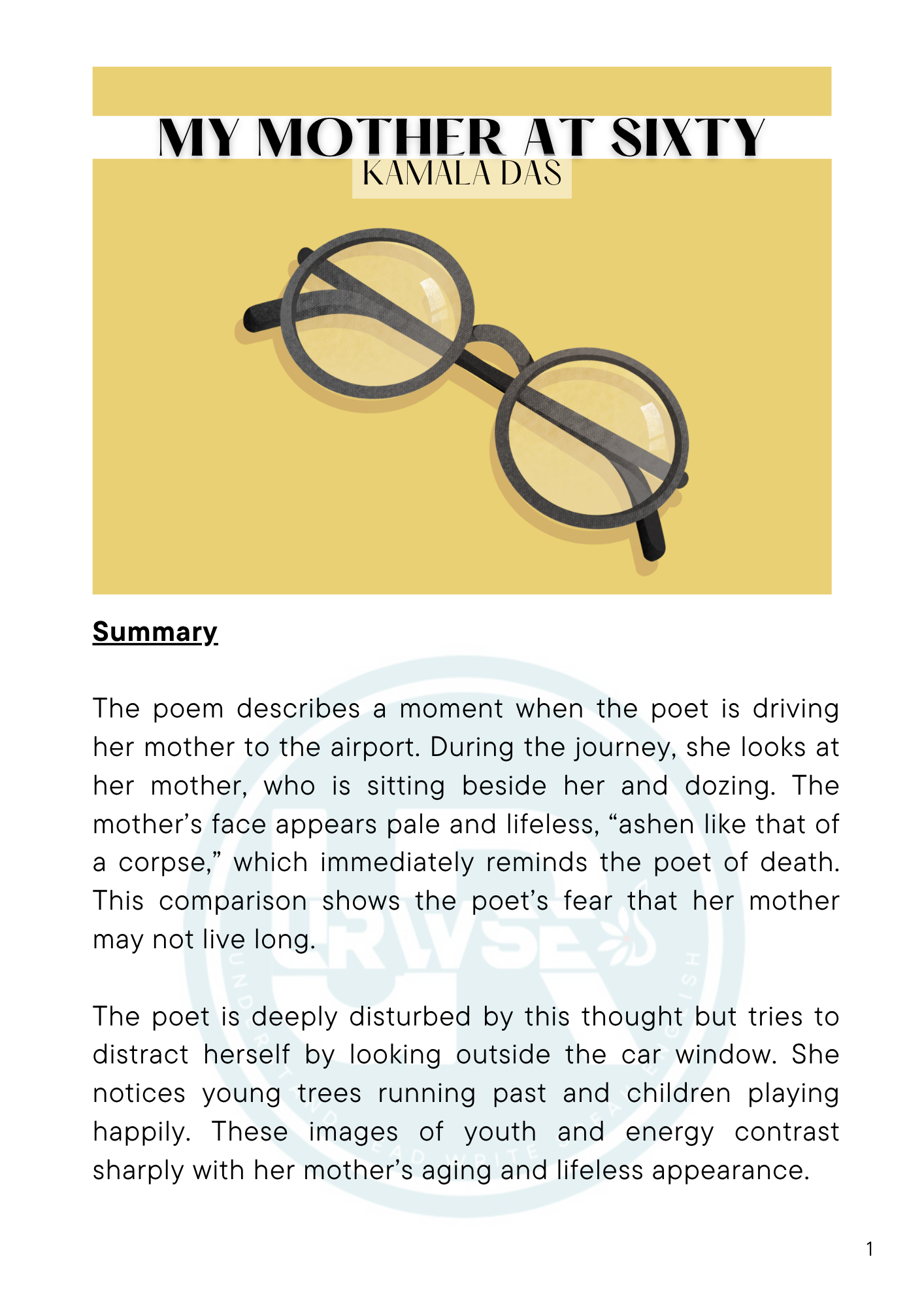 My Mother at Sixty Six by Kamala Das