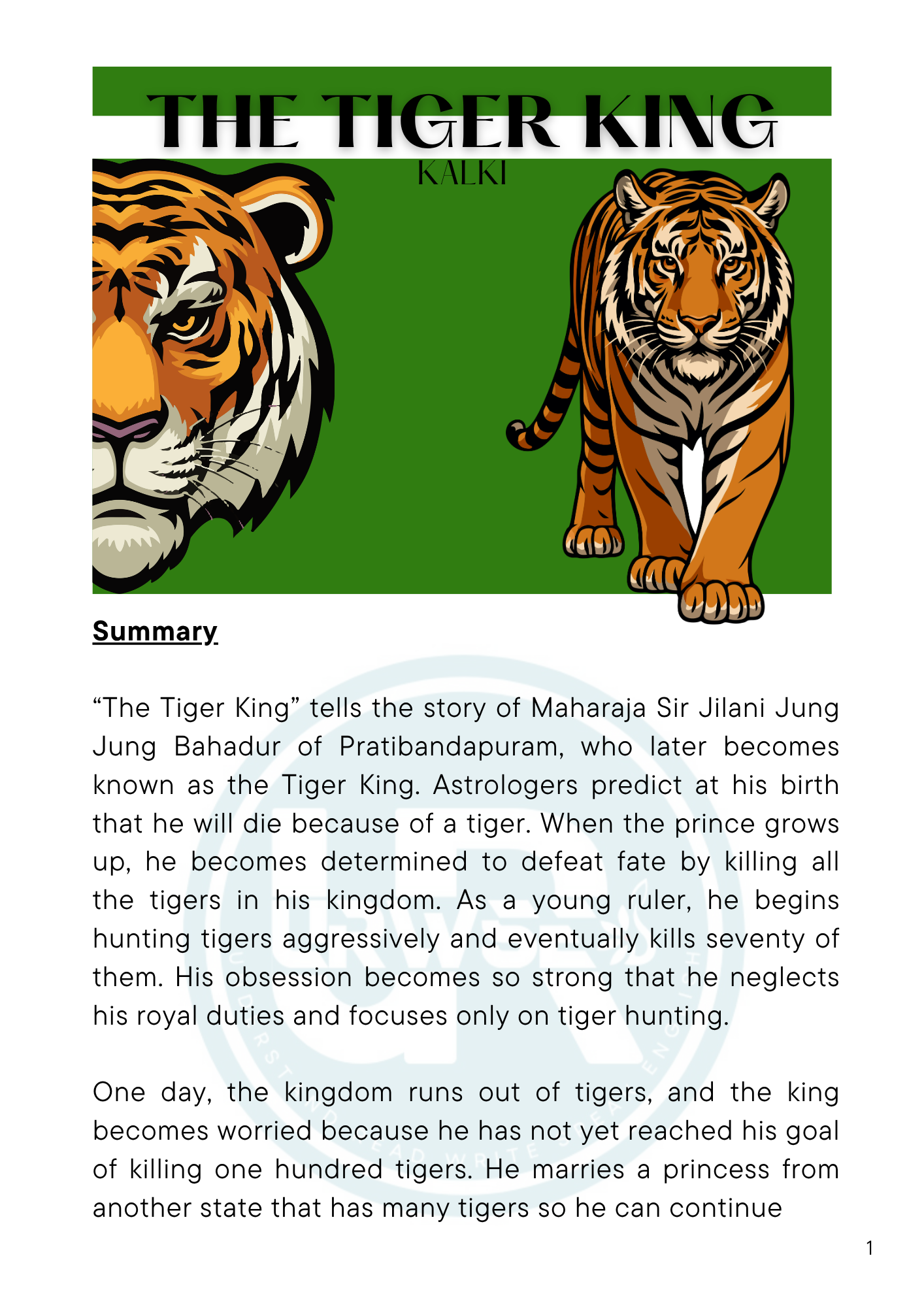 The Tiger King by Kalki